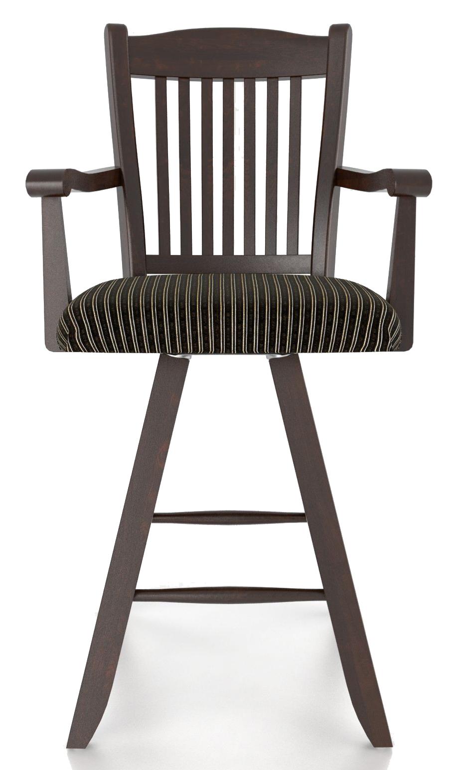 Canadel Bar Stools Customizable 24" Upholstered Swivel Stool with Arms