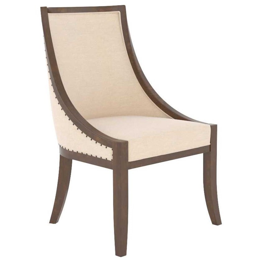 Canadel Classic Cnn0319djn19mna Customizable Upholstered Chair With Wood Trim And Swoop Arms Becker Furniture Dining Arm Chairs