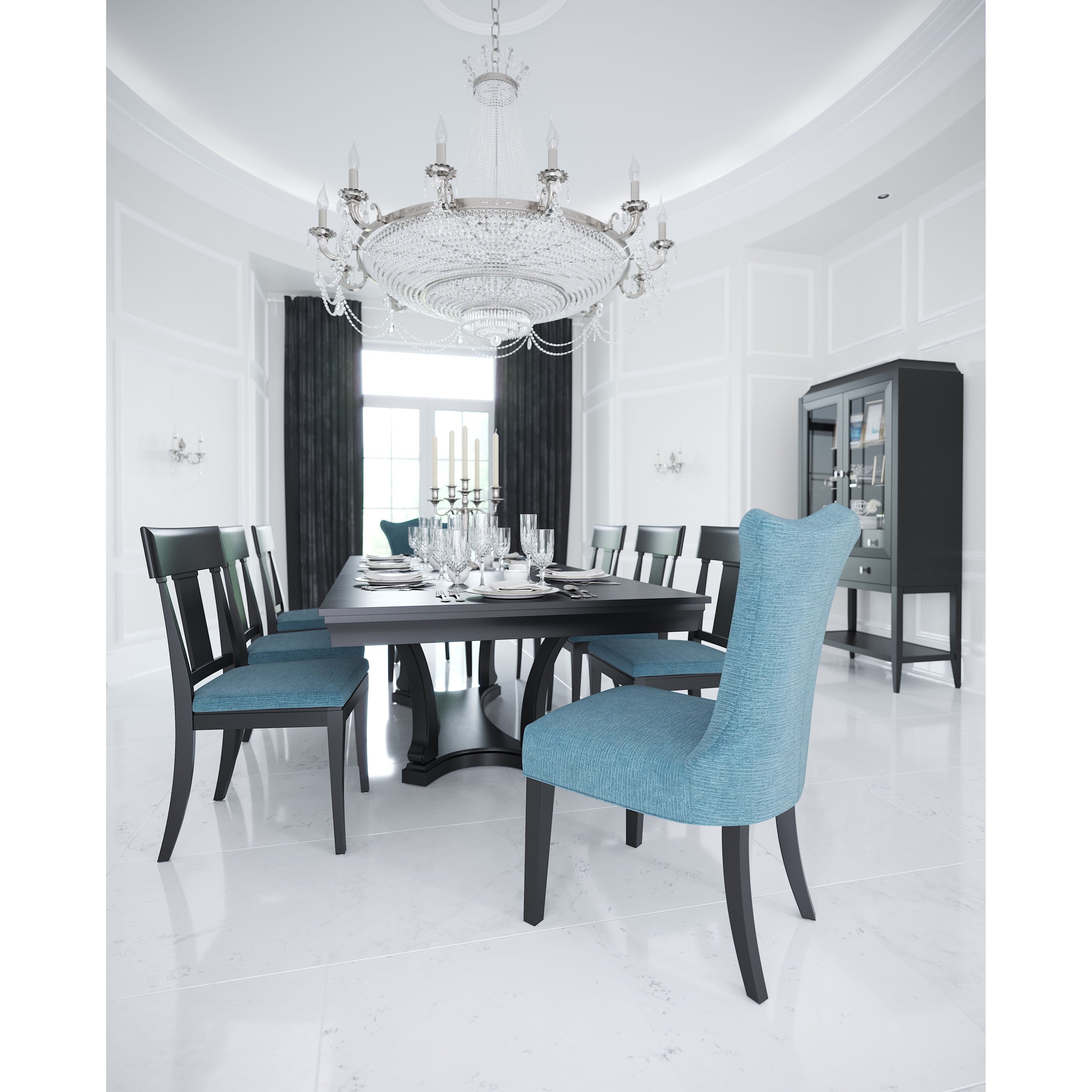 Canadel Classic Customizable Rectangular Dining Table With Single Pedestal Turk Furniture Dining Tables