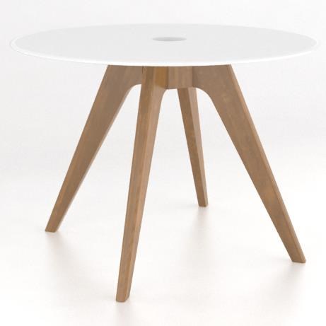 Canadel Downtown Custom Dining Contemporary Customizable Round Glass Top Table Belfort Furniture Dining Tables