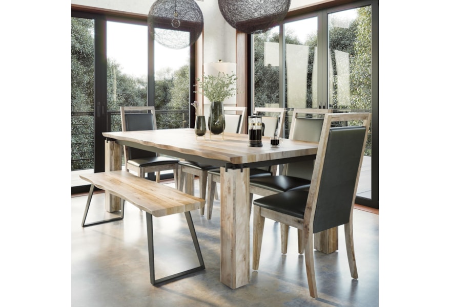 Canadel East Side Customizable Live Edge Dining Table Set With