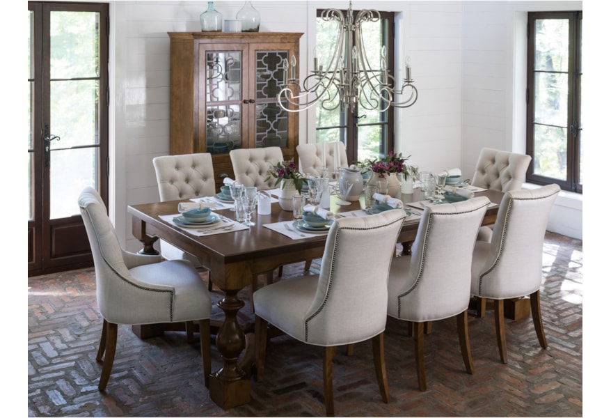 Canadel Farmhouse Chic Customizable Dining Table With Turned Legs