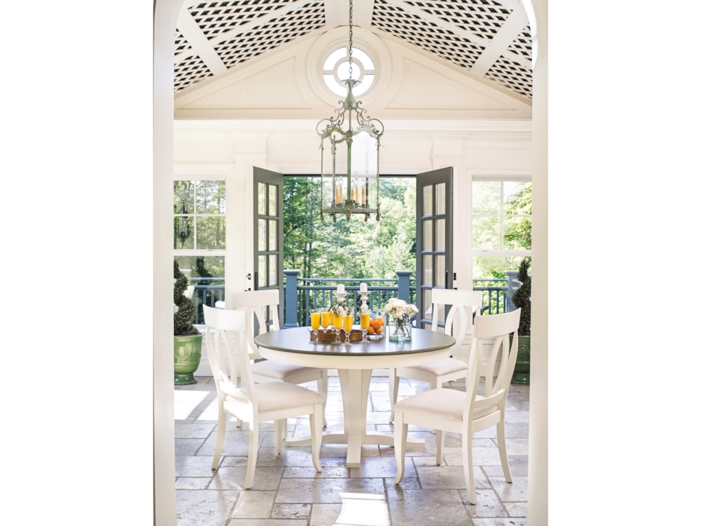 Canadel Gourmet Custom Dining 5 Piece Round Table And Chair Set