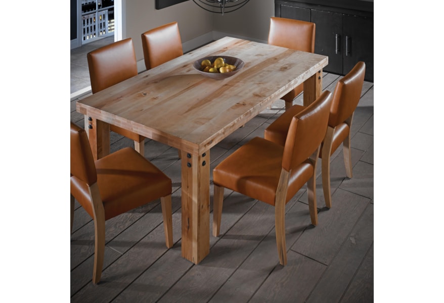 Canadel Loft Custom Dining Customizable Rectangular Table Set Belfort Furniture Dining 7 Or More Piece Sets