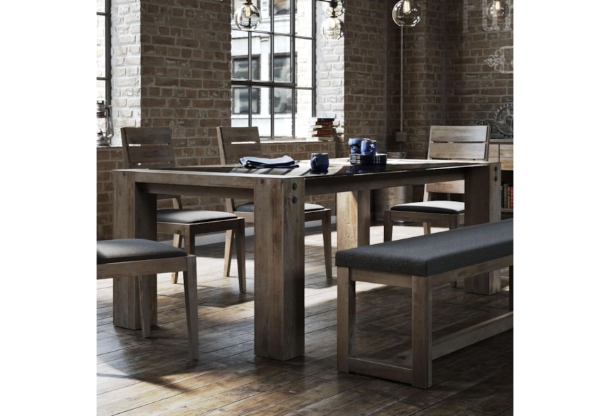 Canadel Loft Custom Dining Customizable Glass Top Dining Table Jordan S Home Furnishings Dining Tables