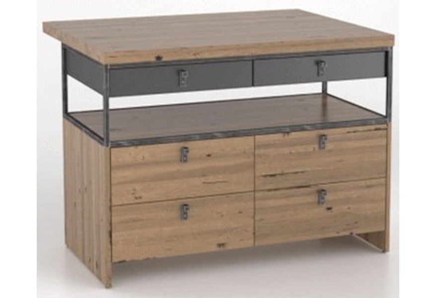Canadel Loft Custom Dining Customizable Metal Solid Wood Birch Island Reid S Furniture Kitchen Islands