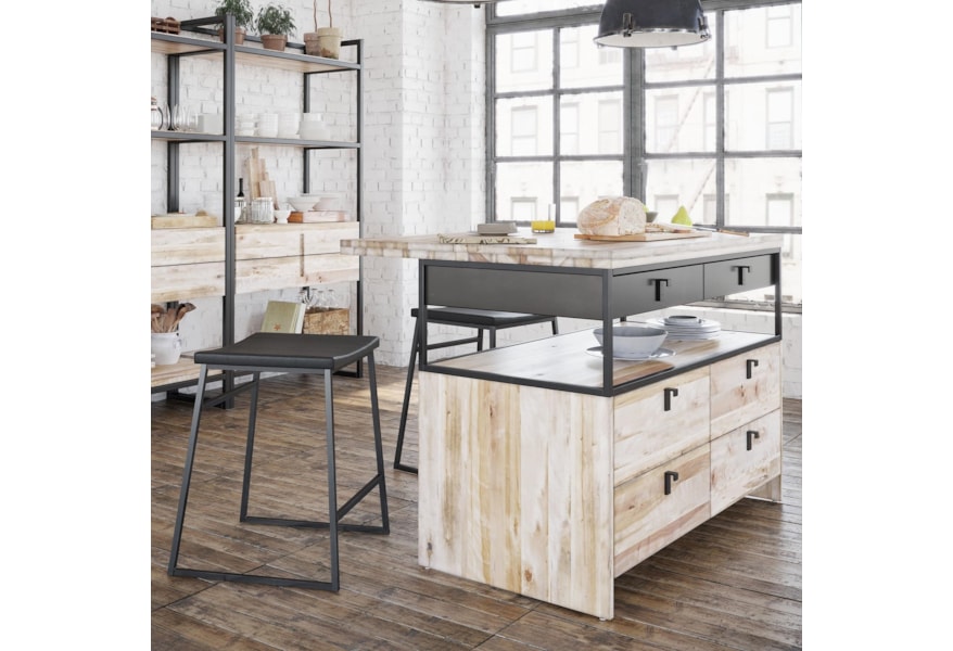 Canadel Loft Custom Dining Customizable Island And Stools Jordan S Home Furnishings Pub Table And Stool Sets