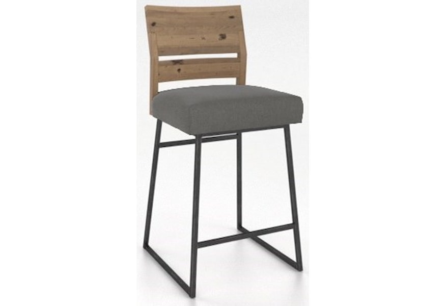 Canadel Loft Custom Dining Snf08149tp25r24 Customizable Metal Wood Stool With Upholstered Seat Becker Furniture Bar Stools