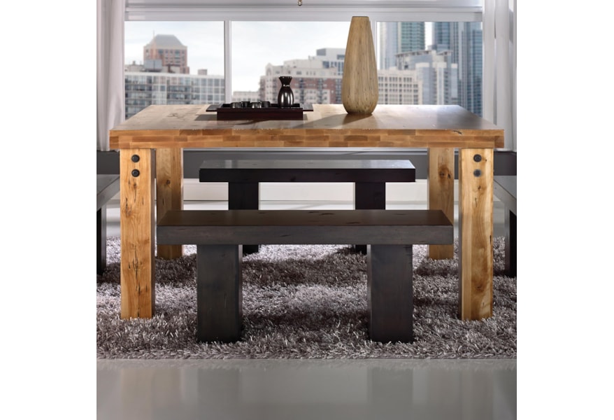 Canadel Loft Custom Dining Customizable Square Table With Legs Accent Rivets Jordan S Home Furnishings Dining Tables