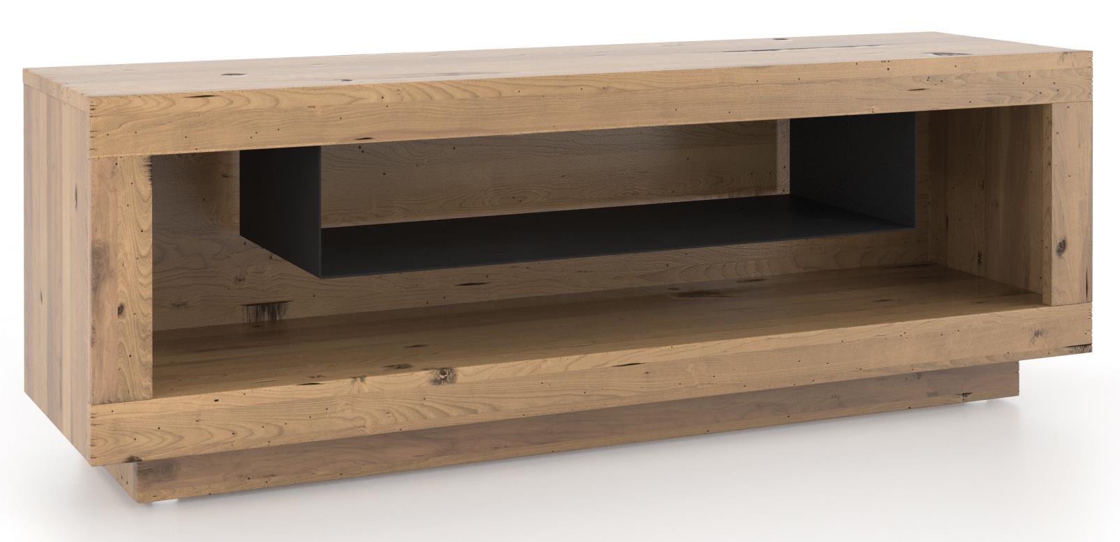 Canadel Loft Living Customizable Media Unit With Metallic Suspended Shelf Bennett S Furniture And Mattresses Tv Stands