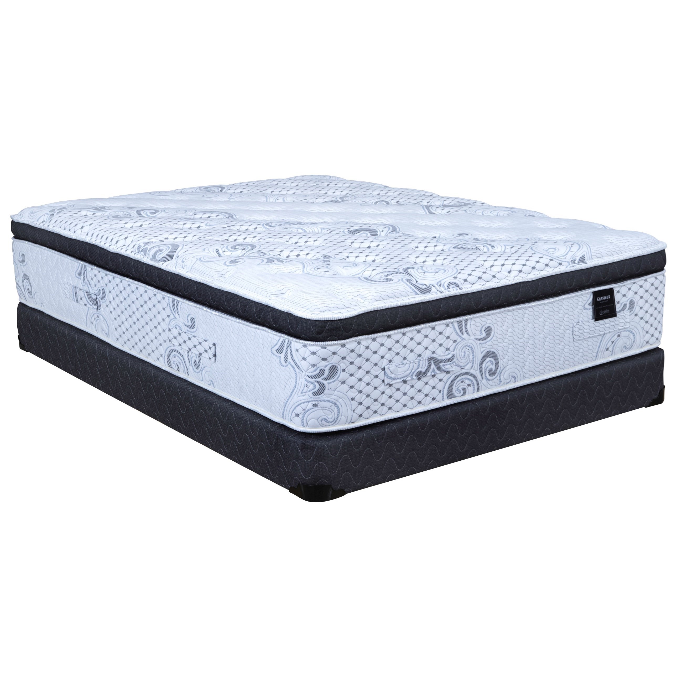 Capitol Bedding Grandeur Hybrid Pillow Top Queen Firm Hybrid Pillow Top Mattress And Hmi True Flex 17 Foundation Van Hill Furniture Mattress And Box Spring Sets