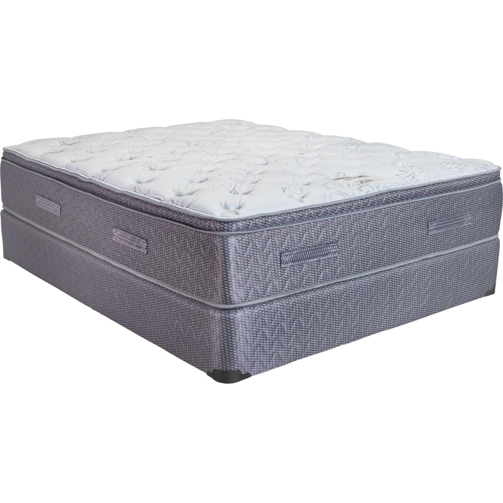 Capitol Bedding Odyssey King Comfort Plush Pillow Top Mattress And Semi Flex 18 Foundation Vandrie Home Furnishings Mattress And Box Spring Sets