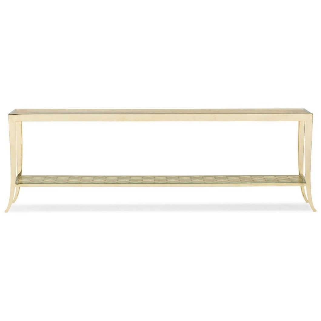 Caracole Caracole Classic Cla 016 441 The In A Holding Pattern Console Table In Whisper Of Gold Finish Baer S Furniture Sofa Tables Consoles