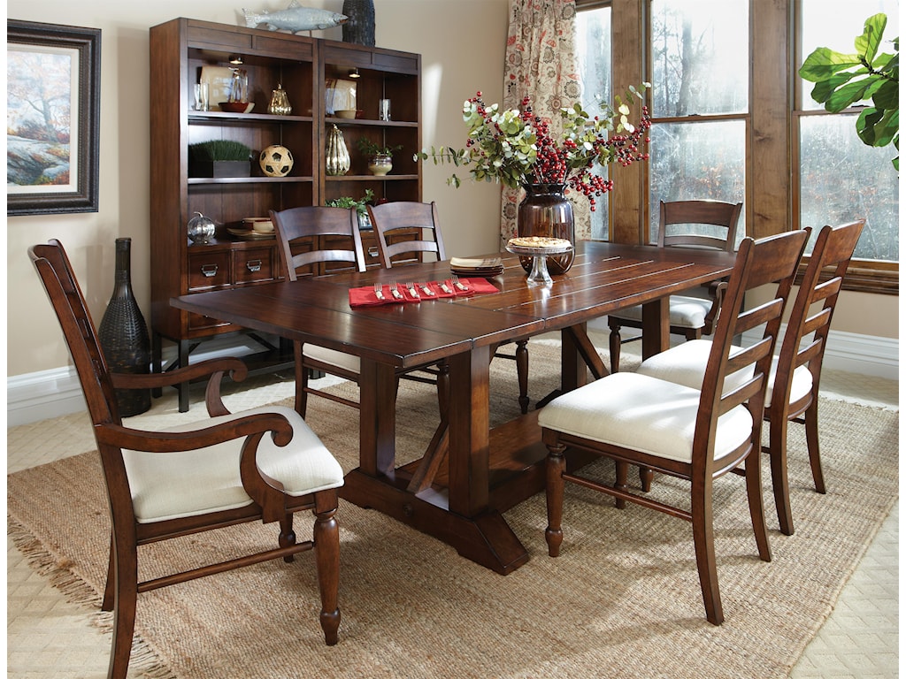 Carolina Preserves By Klaussner Blue Ridge 7 Piece Trestle Table