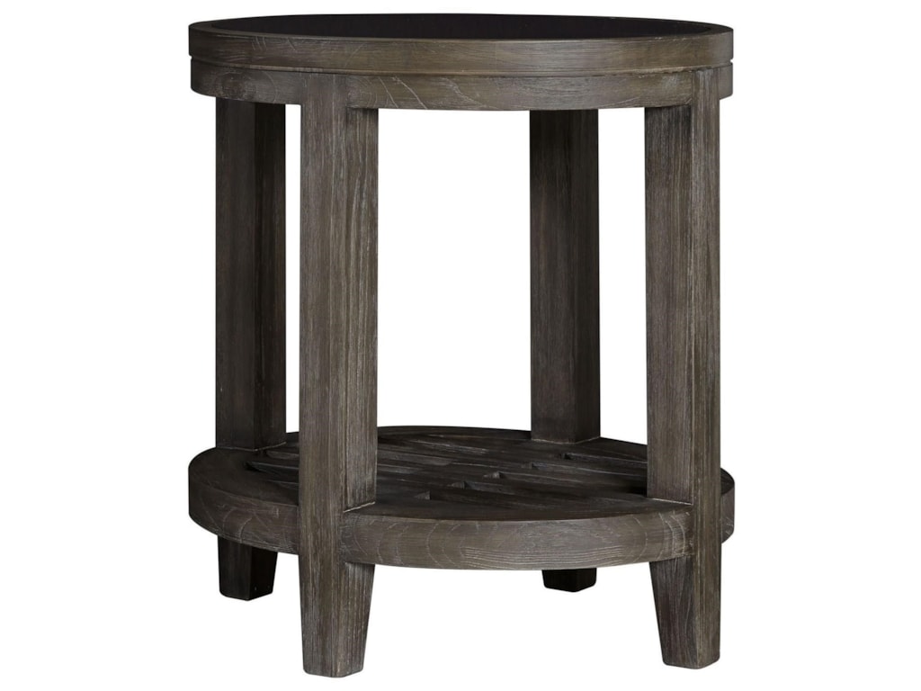 Casana Bravo 237 030 Round End Table With Glass Top Corner