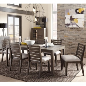 Belfort Select District 7 Piece Dining Set With Slat Back Chairs