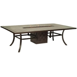 Castelle By Pride Family Brands Classical Firepits Vrf6496wl 64 X 96 Rectangular Dining Table With Firepit Baer S Furniture Outdoor Dining Table