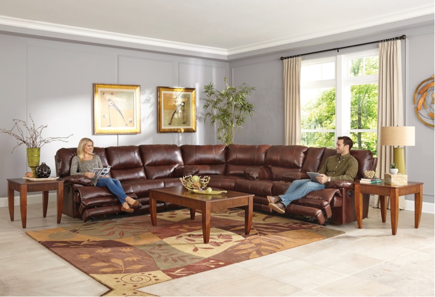 Catner Austin Casual Reclining Sectional With Storage