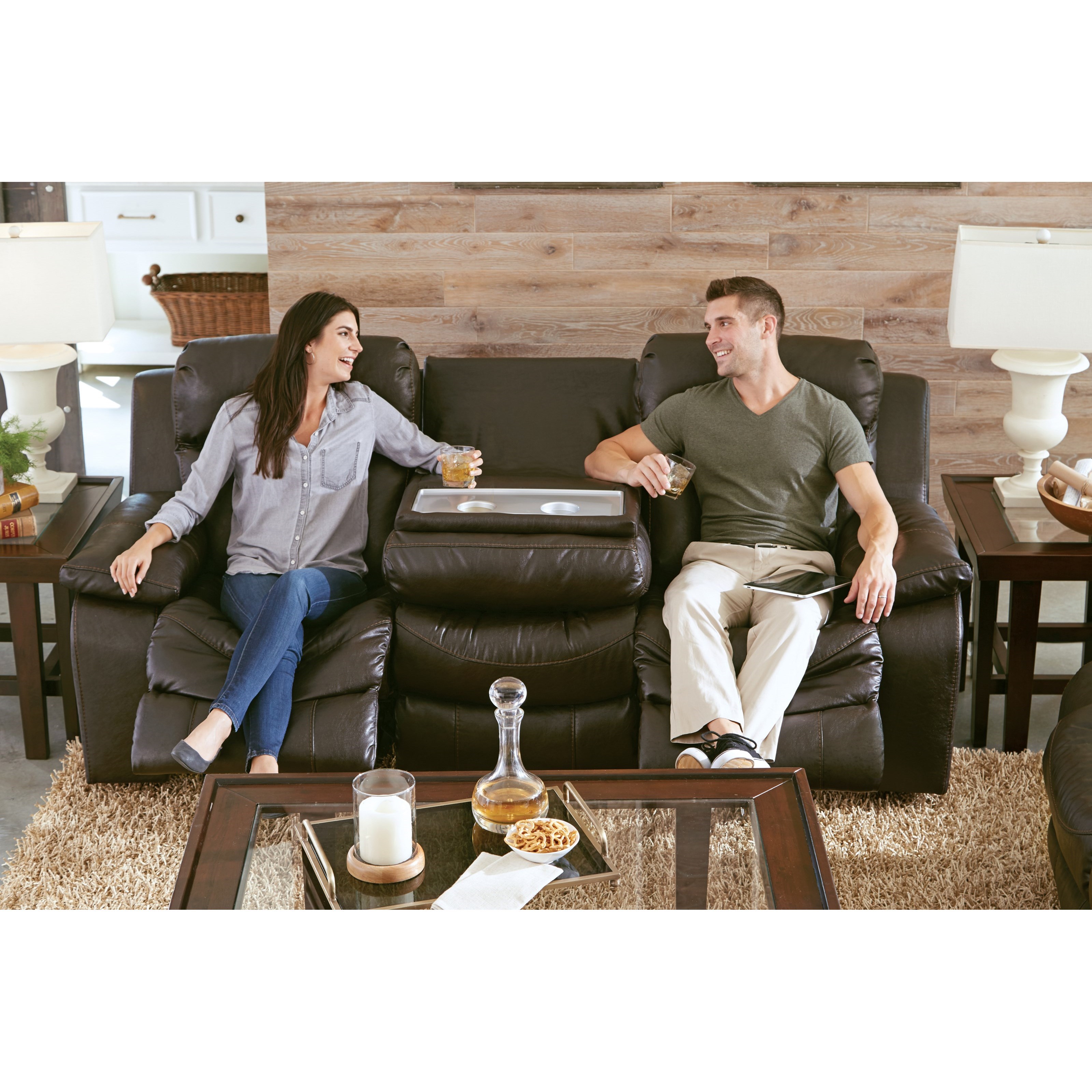 Catnapper Connor Casual Lay Flat Power Reclining Sofa With Power