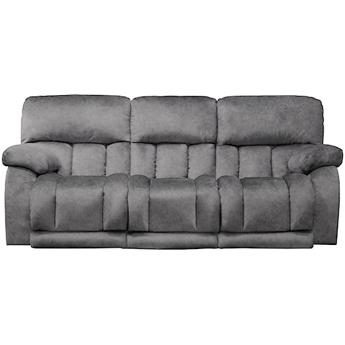 Catner Kendall Casual Lay Flat Reclining Sofa With Catner Kendall Casual Lay Flat Reclining Sofa With Headrests And Drop Down Table
