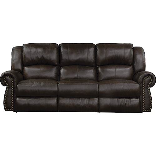 Catner Messina Traditional Lay Flat Reclining Sofa With Catner Messina Traditional Lay Flat Reclining Sofa With Headrest And Lumbar