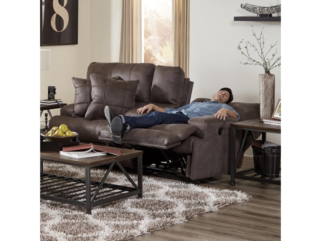 Catnapper Power Headrest Reclining Console Loveseat