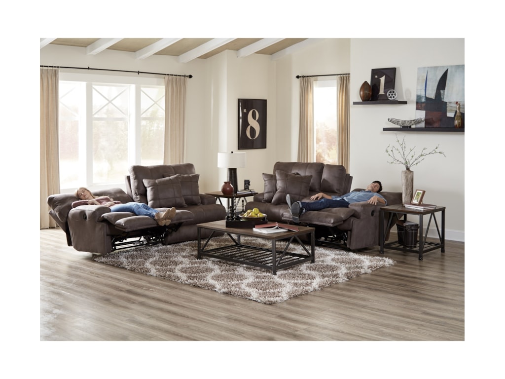 Catnapper Power Headrest Reclining Console Loveseat