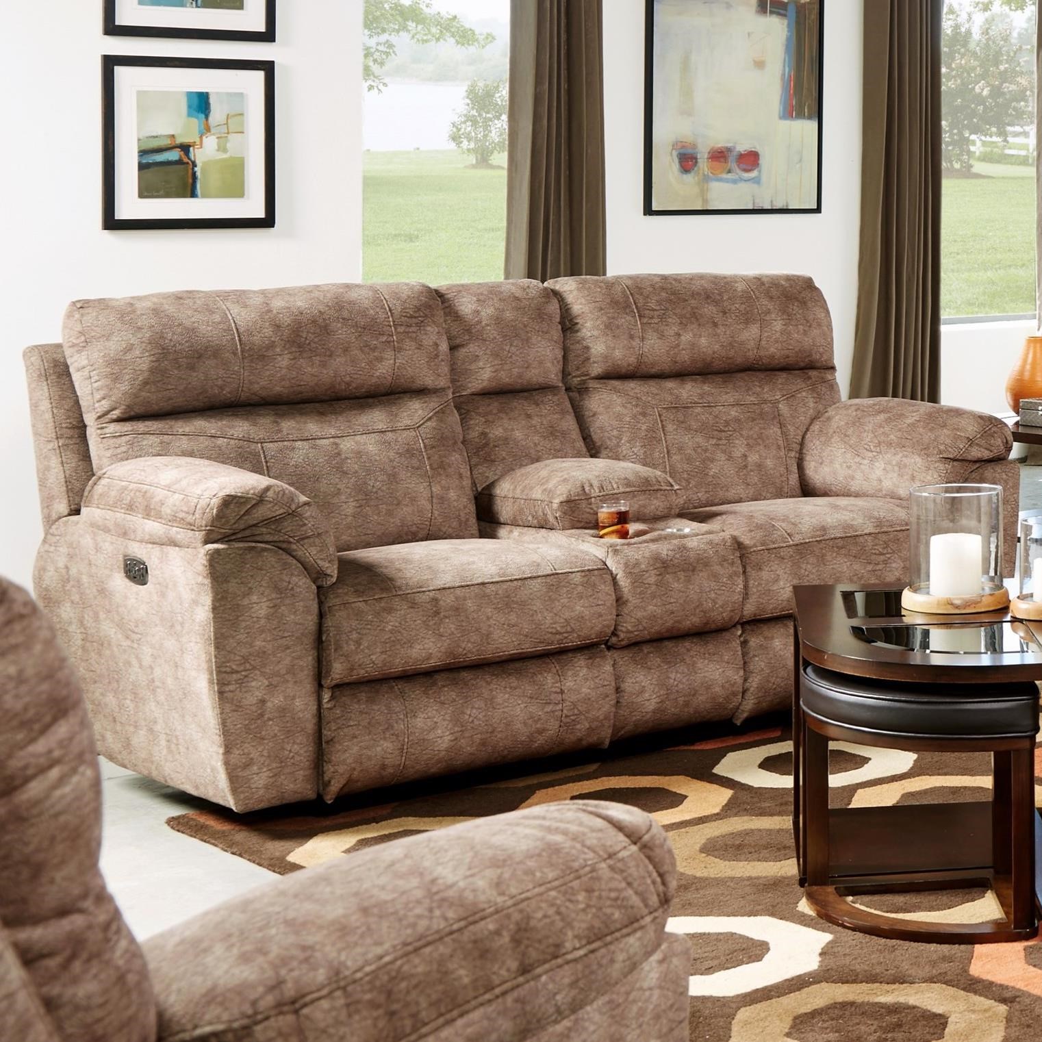 Sedona Power Lay Flat Reclining Console Loveseat With Power Headrests By Catnapper At L Fish