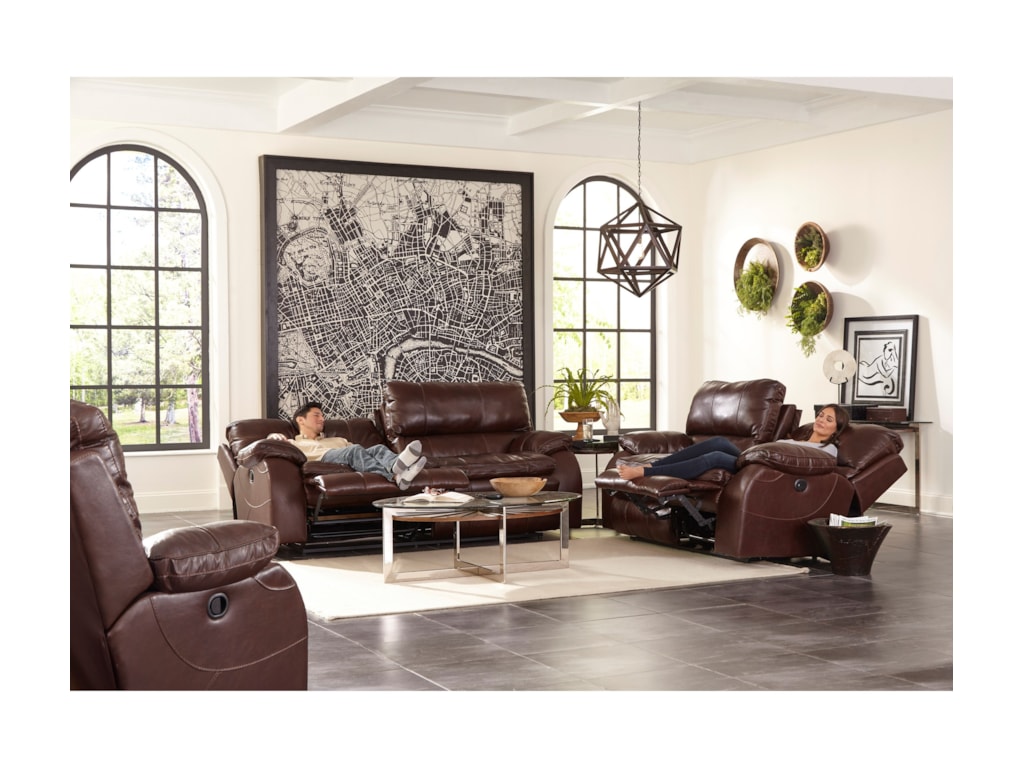 Catnapper VeronaPower Lay Flat Reclining Loveseat