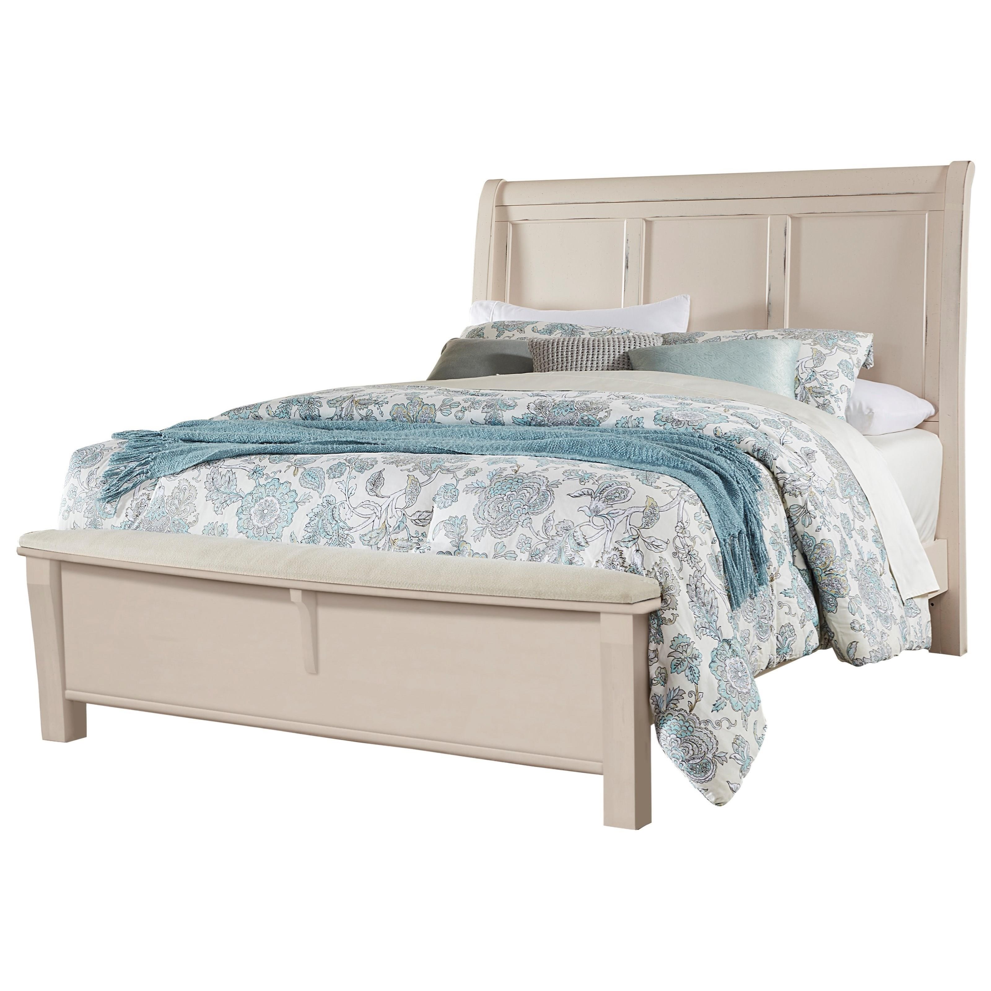 Centennial Solids By Vaughan Bassett Chestnut Creek California King Solid Wood Sleigh Bed With Upholstered Bench Footboard Belfort Furniture Sleigh Beds