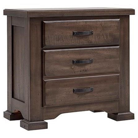 Solid Wood 2-Drawer Nightstand