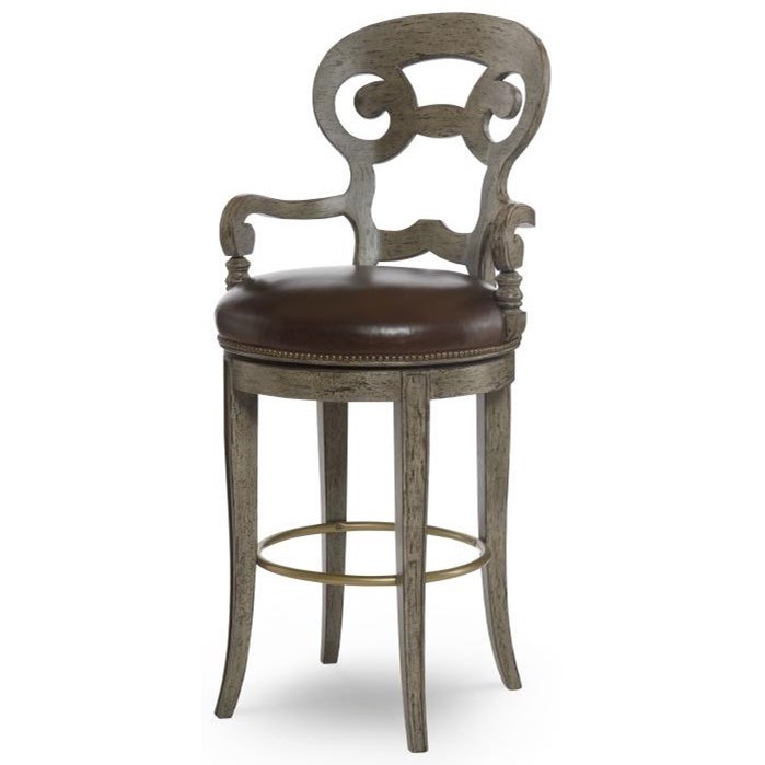 Barstool with Scrolled Back Design