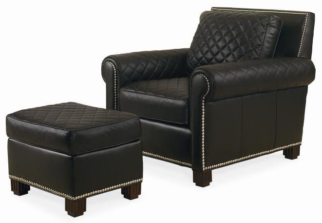 Contemporary Leather Chair with Ottoman