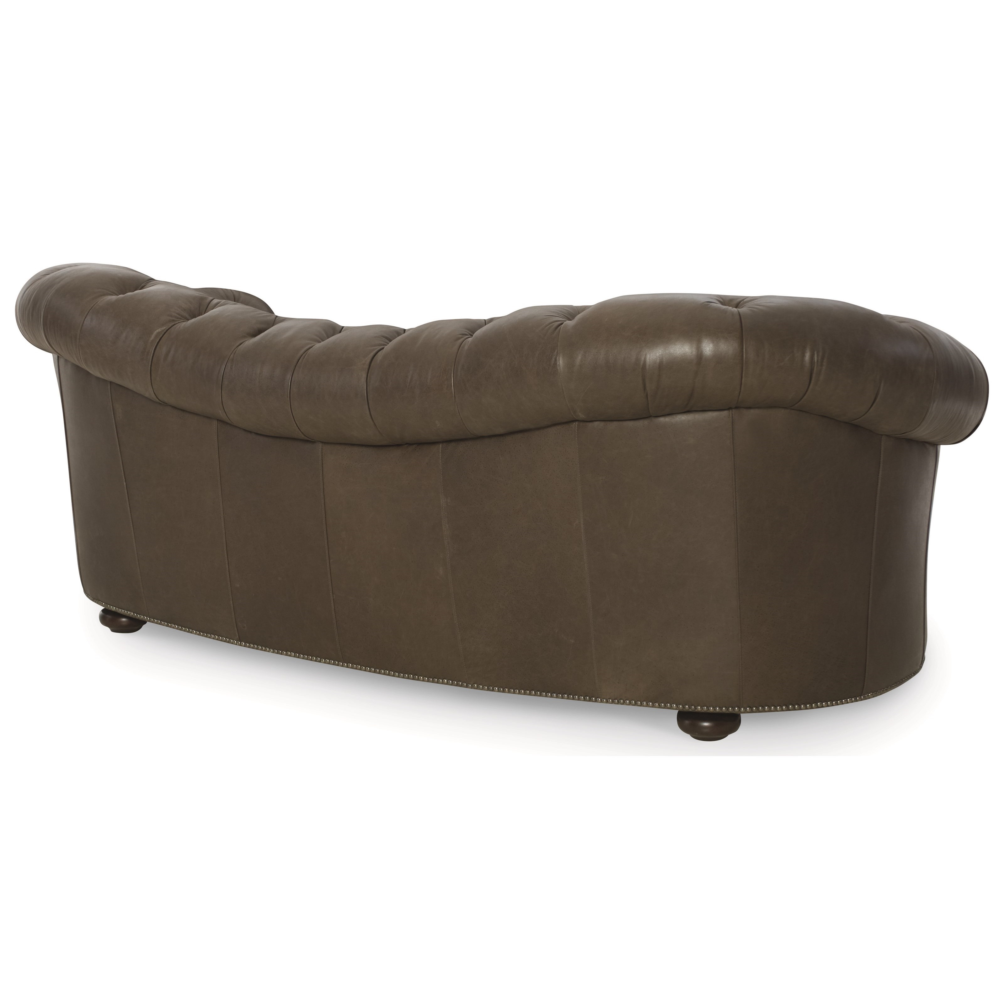 Century Century Trading Company Leather Reverse Camel Back Sofa