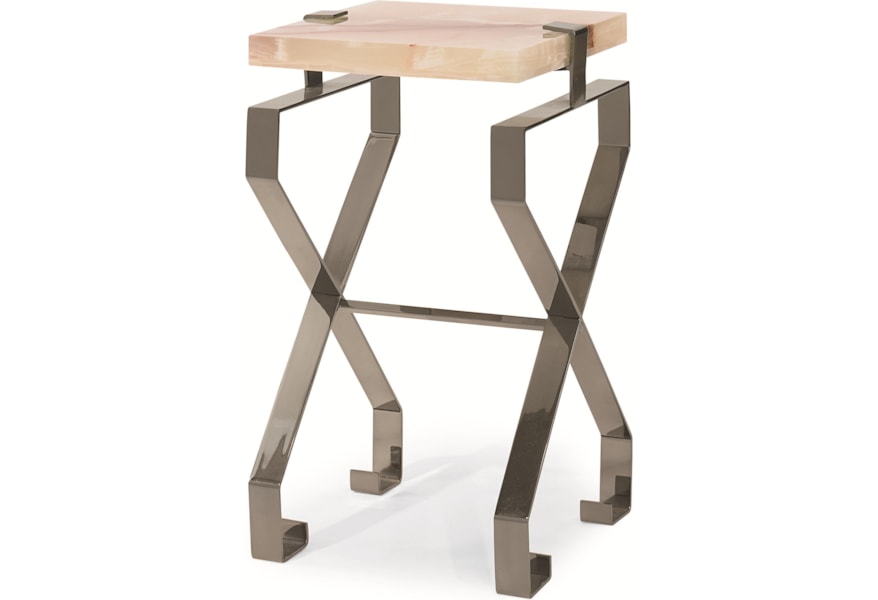 Century Chin Hua Metal Twist Flex Base Martini Table With Jade Green Onyx Top Sprintz Furniture End Tables