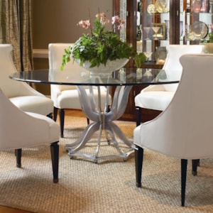 Century Omni 55a 307 Metal Base Dining Table With Glass Top Baer S Furniture Dining Room Table