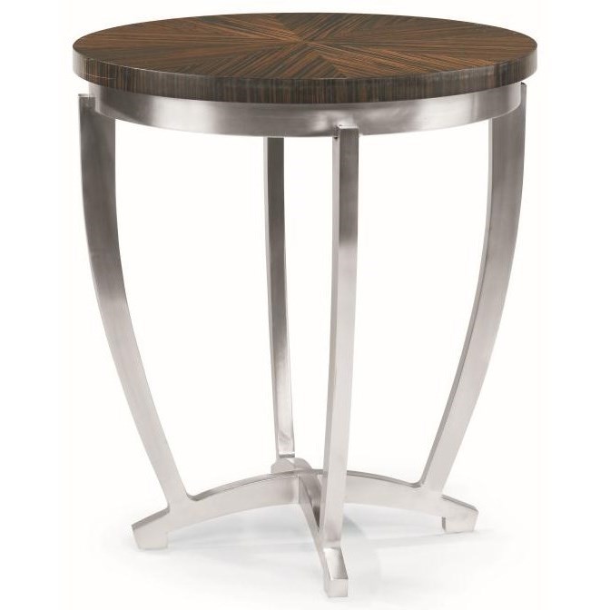 Chairside Table with Metal Base