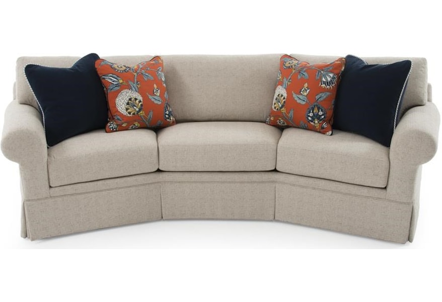 Century Cornerstone Ltd 7600 W 71537l18sd B Customizable B Conversation Sofa Kick Pleat Skirt And Sock Arms Baer S Furniture Conversation Sofas