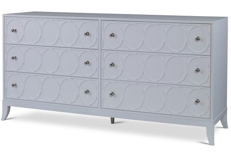 Century Details Case Bedroom Customizable Six Drawer Dresser