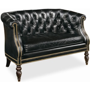 Century Leather Upholstery Button Tufted Leather Loveseat Sprintz Furniture Loveseats A leather loveseat is also an easy way to add a touch of refinement to your office.