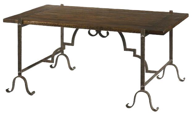 Hierro Oak and Wrought Iron Cocktail Table