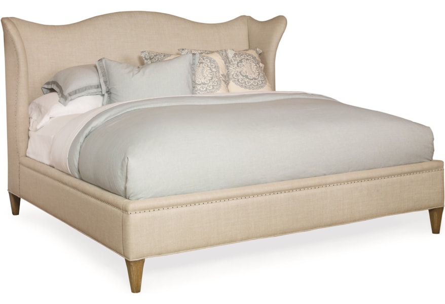 Century Monarch Fine Furniture Mn5499k King Hannah Upholstered Wing Bed Baer S Furniture Upholstered Beds