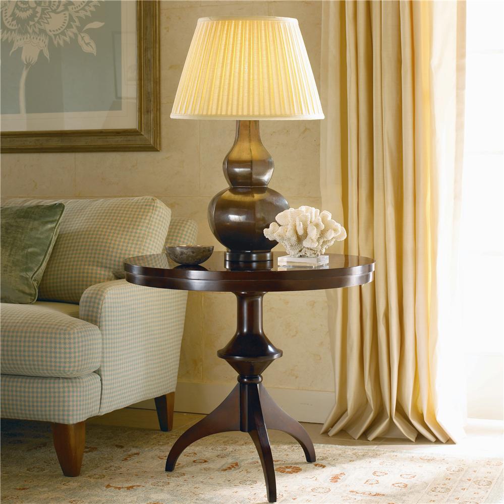 round end table with lamp