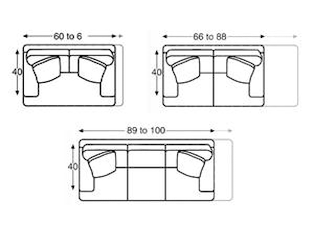 Century 2000 Eight Step Custom60 to 100 Inch Custom Sofa