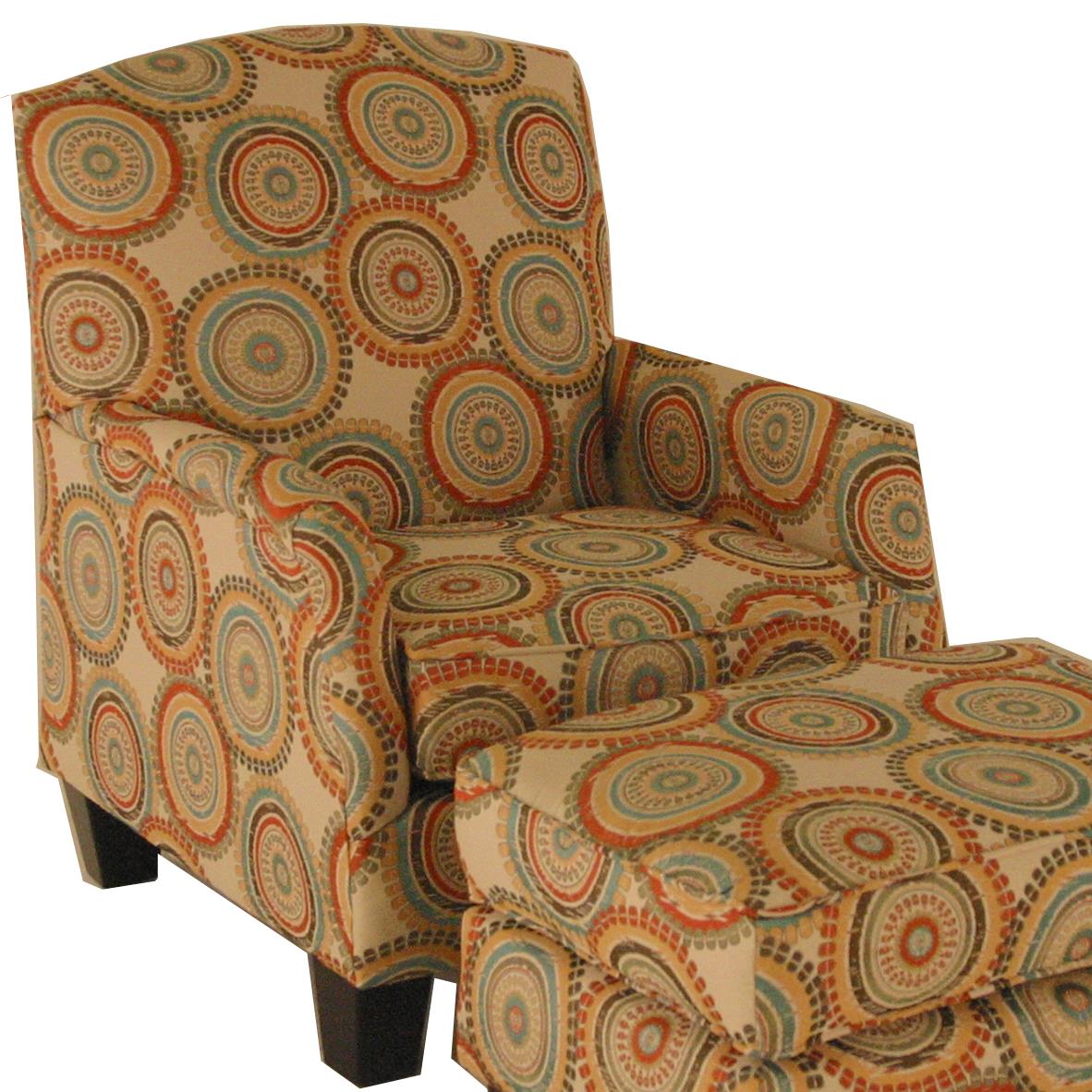 Chairs America Accent Chairs And Ottomans Transitional Chair With Block Feet Story Lee Furniture Upholstered Chairs