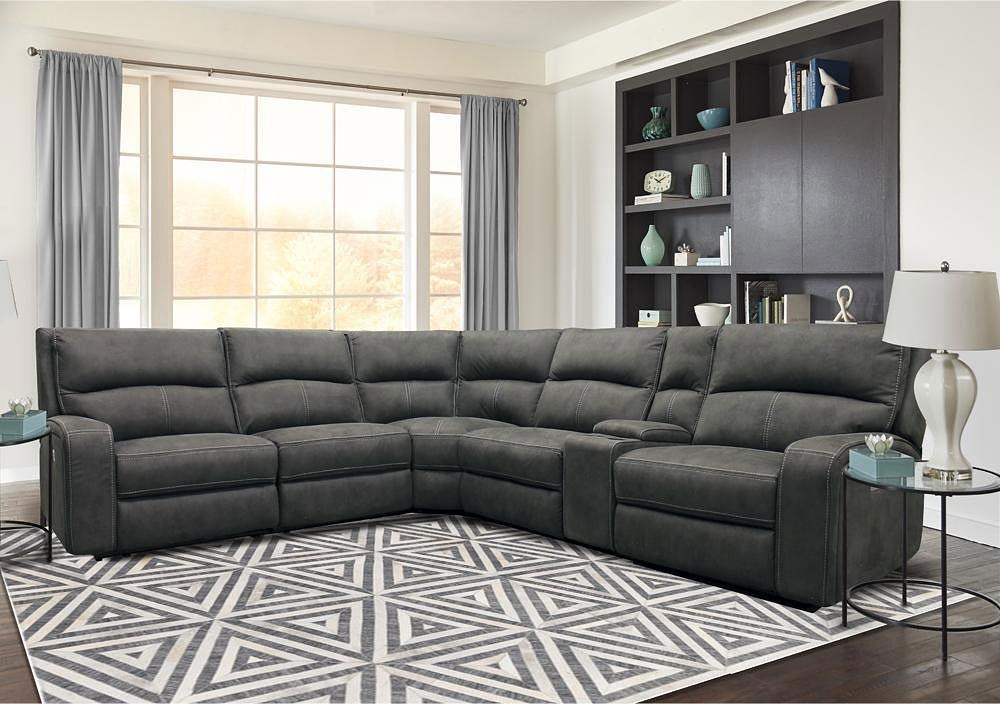 grey reclining sectional couch