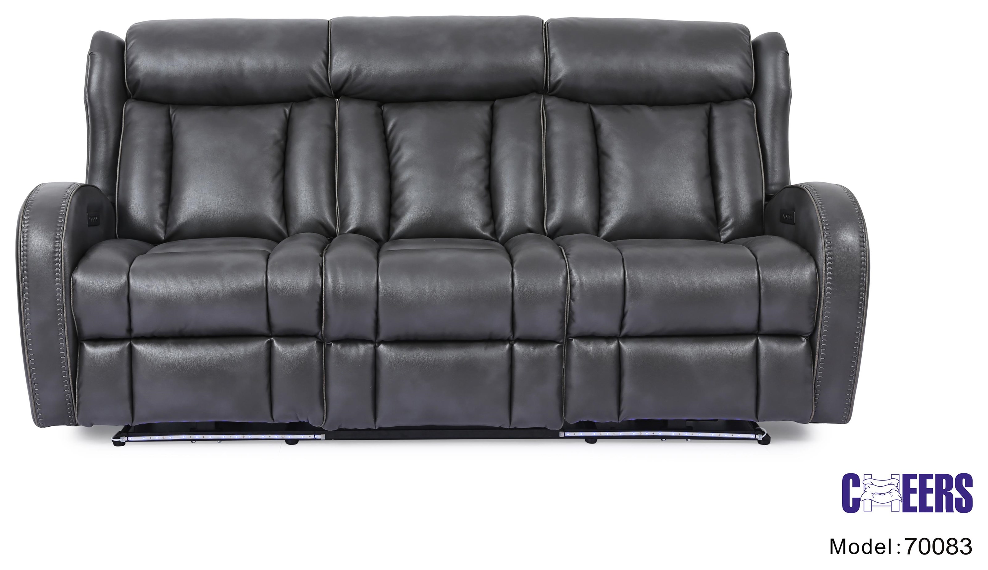 Cheers 70083 Motion Entertainment Power Reclining Sofa With Power Headrest And Lights Westrich Furniture Appliances Reclining Sofas