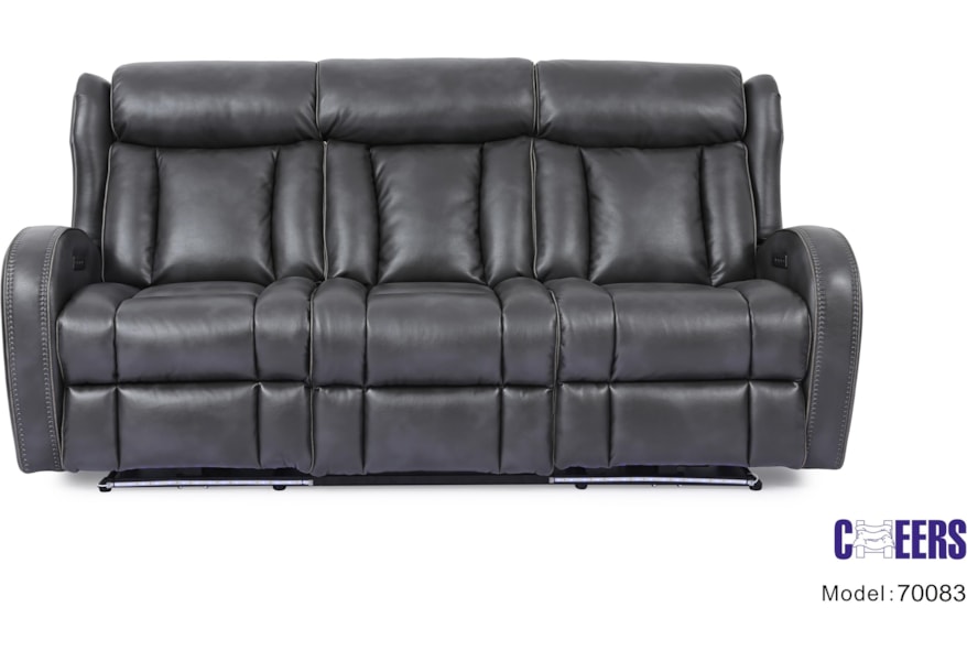 Cheers 70083 Motion Entertainment Power Reclining Sofa With Power Headrest And Lights Westrich Furniture Appliances Reclining Sofas