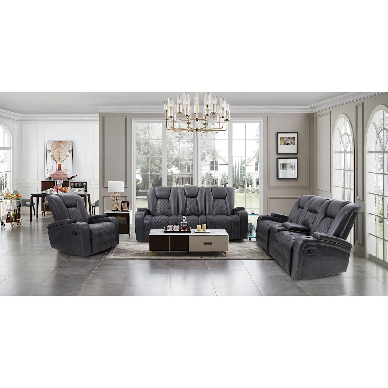 Siden Australsk person Overflod Cheers 70116M 69278 Contemporary Reclining Sofa with Drop-Down Table and  Lights | VanDrie Home Furnishings | Reclining Sofa