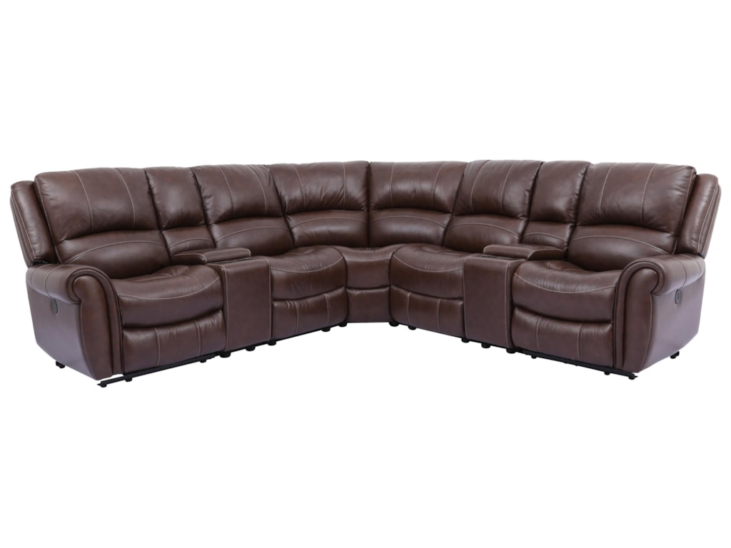 Rowan Leather 7 Piece Reclining Sectional Rowan Leather 7 Piece Reclining Sectional